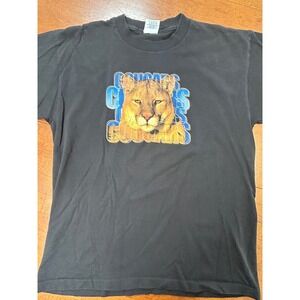 Vintage Alore Cougars Graphic T-Shirt Mens Large Black Made in USA Single Stitch